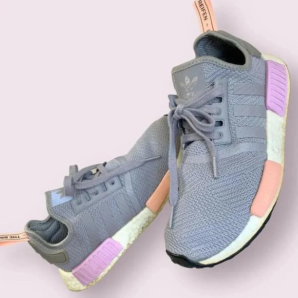 Adidas NMD R1 Boost Athletic Sneakers Running Shoes Women Size 8 Light Granite - Picture 2 of 15